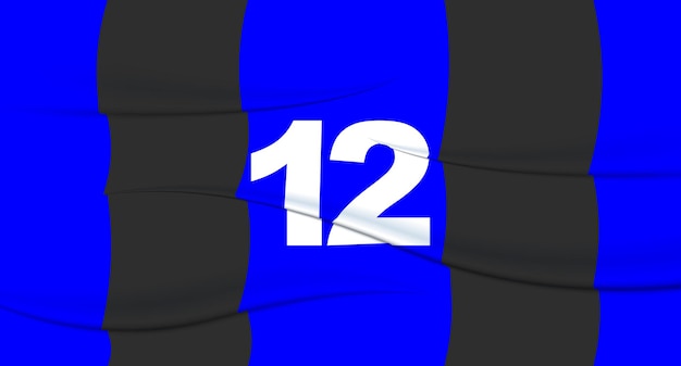 Plik wektorowy niebieski numer piłkarza na koszulce piłkarskiej 12 nadruk numerowany koszulka sportowa koszulka sportowa olimpiada sportowa euro 2024 złoty puchar mistrzostwa świata