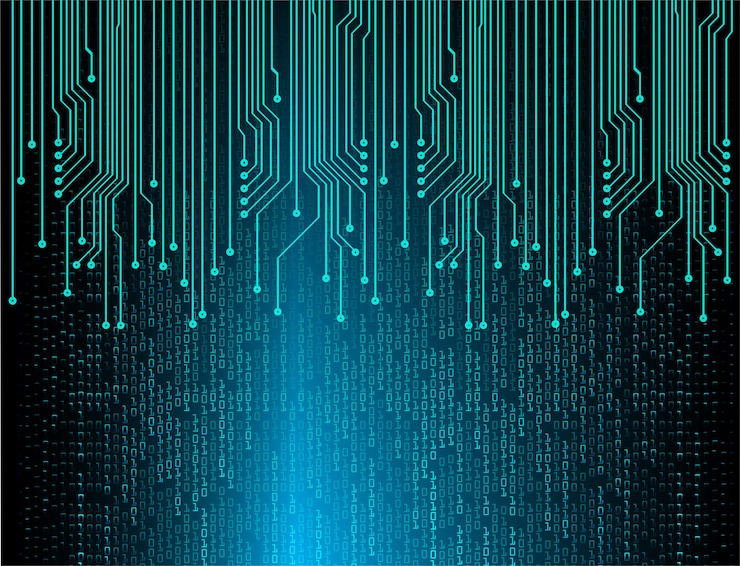 Wektor niebieski obwód cyber przyszłości koncepcja technologii