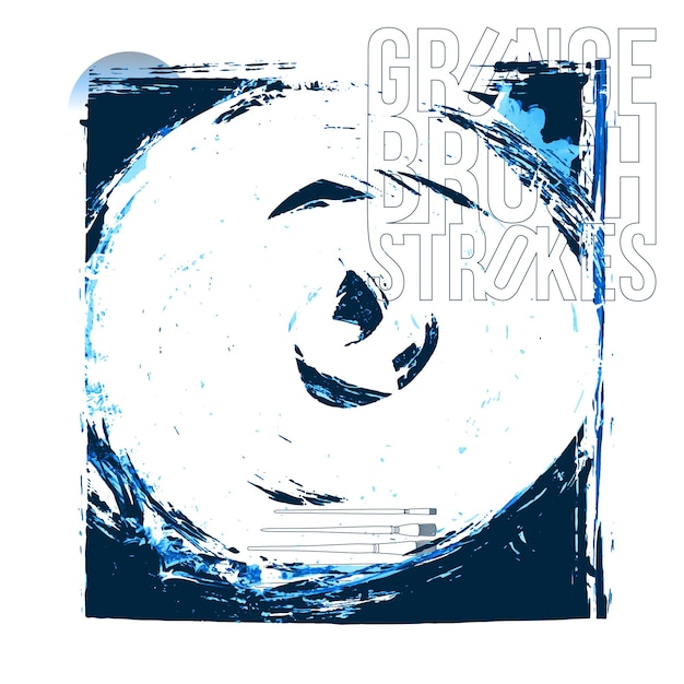 Plik wektorowy niebieski pociągnięcie pędzla i tekstura grunge wektor abstrakcyjny ręcznie malowany element