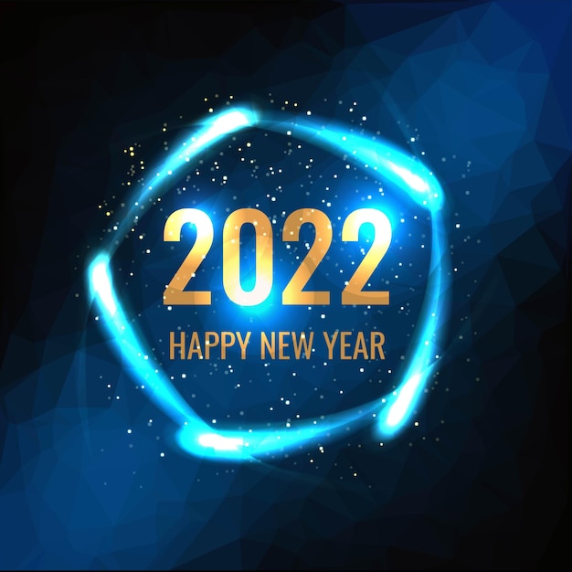 Plik wektorowy niebieski poligonalny plakat nowy rok z tekstem z gradientową siatką, ilustracji wektorowych