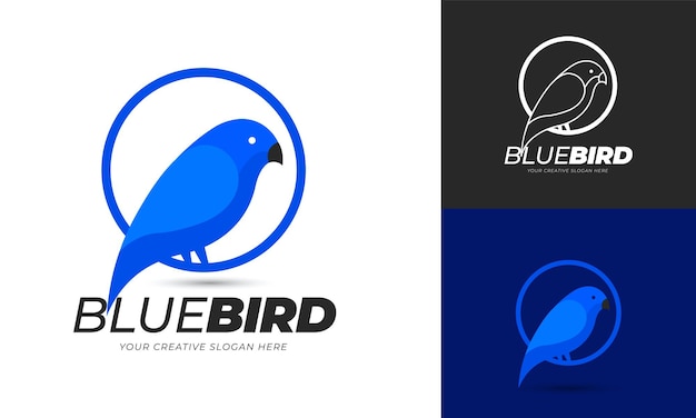 niebieski ptak Logo szablon. edytowalny wektor