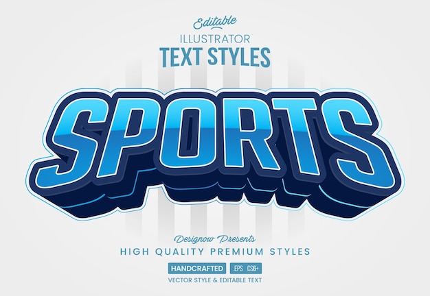 Plik wektorowy niebieski sportowy styl tekstu