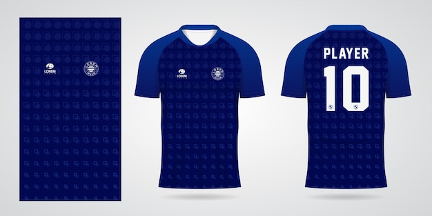 Niebieski Szablon Projektu Koszulki Sportowej
