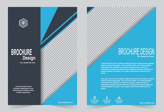 Plik wektorowy niebieski ulotki broszury szablon projektu