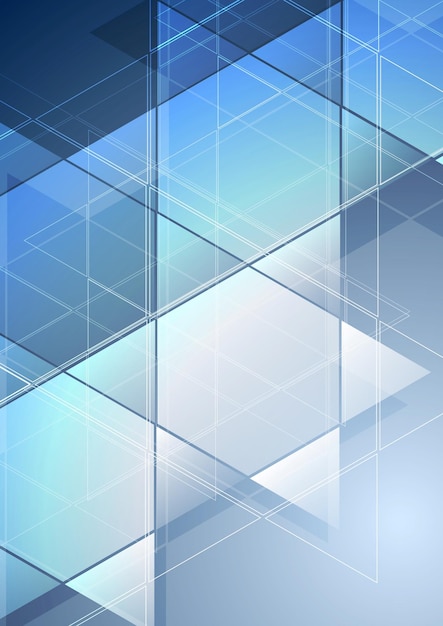 Niebieski wektor streszczenie geometryczny wzór ulotki
