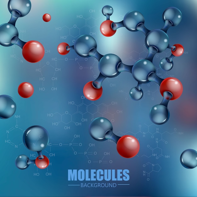 Niebieski Z Czerwoną Cząsteczką 3d. Streszczenie Projektu