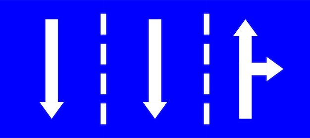 Niebieski Znak Drogowy Trzy Linie Droga Dwa Prosto Do Tyłu