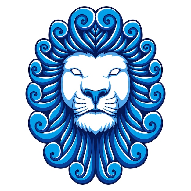 Plik wektorowy niebieskie futro lwa z falistą fryzurą ilustracji wektorowych