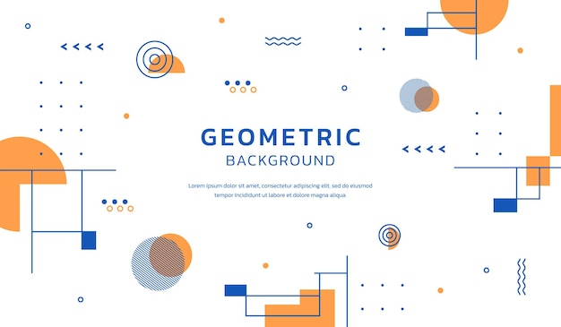 Niebieskie i pomarańczowe różne kształty i abstrakcyjne geometryczne tło ilustracji wektorowych
