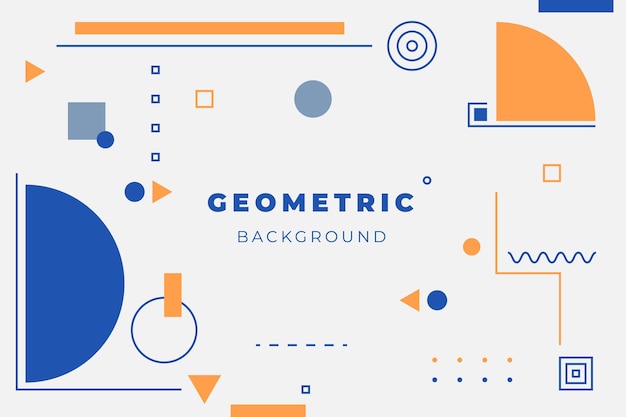 Niebieskie i pomarańczowe różne kształty i abstrakcyjne geometryczne tło ilustracji wektorowych