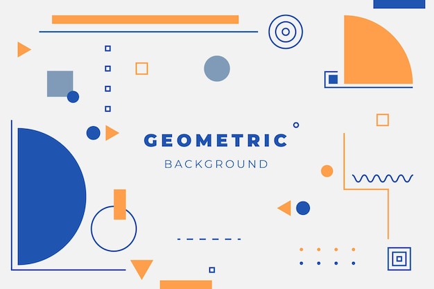 Niebieskie I Pomarańczowe Różne Kształty I Abstrakcyjne Geometryczne Tło Ilustracji Wektorowych