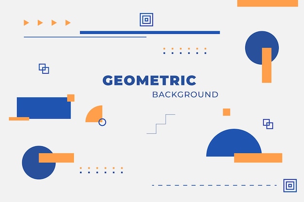 Niebieskie I Pomarańczowe Różne Kształty I Abstrakcyjne Geometryczne Tło