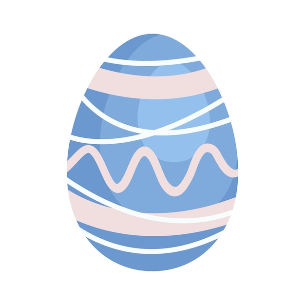 Plik wektorowy niebieskie jajko wielkanocne jedno jajko jest narysowane w stylu cute kreskówki i pokolorowane na święta wielkanocne