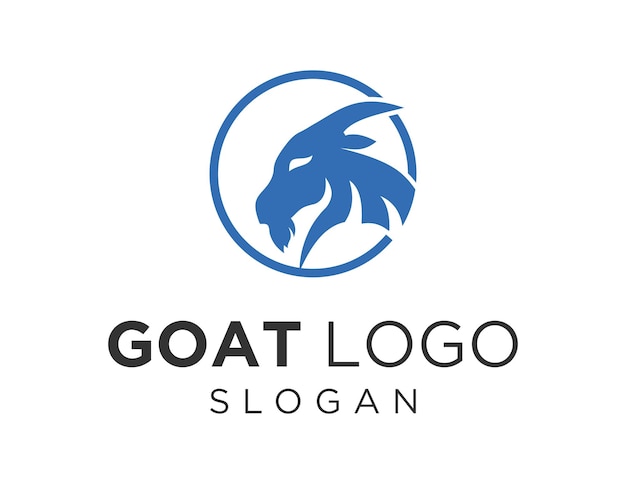 Niebieskie Logo Kozy Jest Na Białym Tle