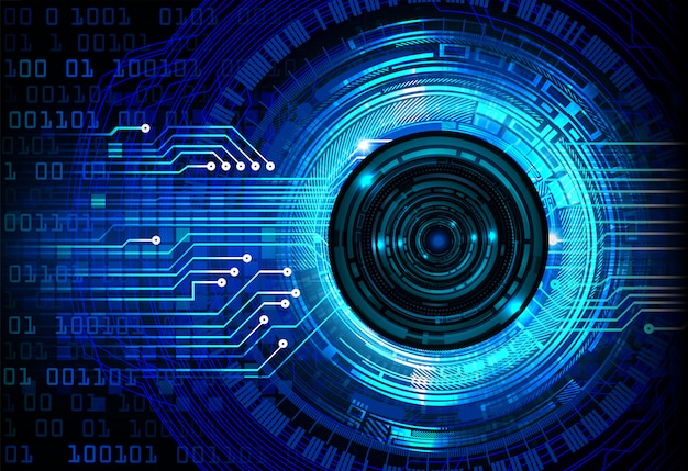Niebieskie Oko Obwód Cyber Przyszłości Koncepcja Technologii