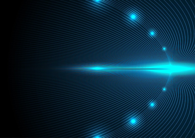 Niebieskie świecące linie neonowe geometryczne tło