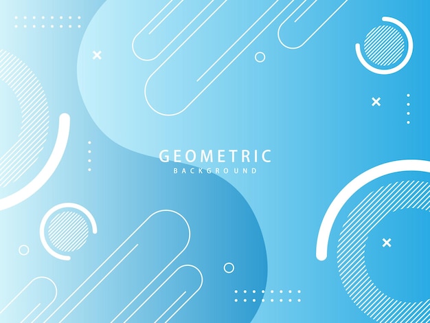 Niebieskie Tło Gradientowe Z Geometrycznymi Liniami I Okręgami