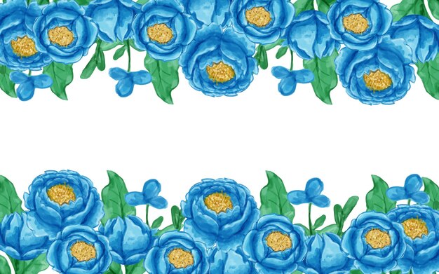 Niebieskie Tło Kwiatowy Z Akwarelą