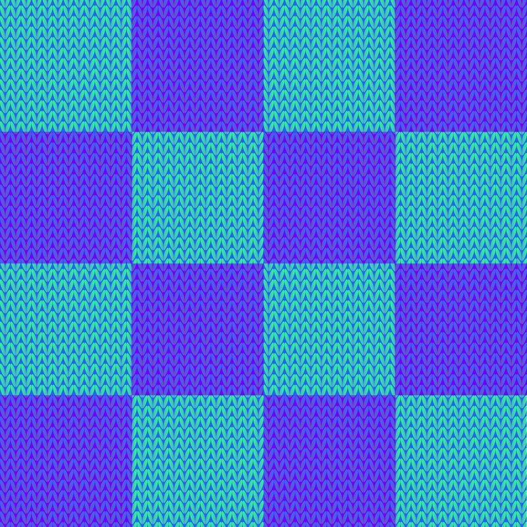 Niebieskie tło z dzianiny w stylu patchwork