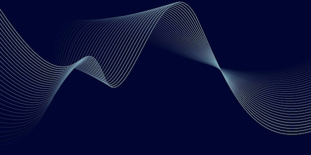Niebieskie tło z płynącymi liniami fal Futuristyczne tło Nowoczesna koncepcja