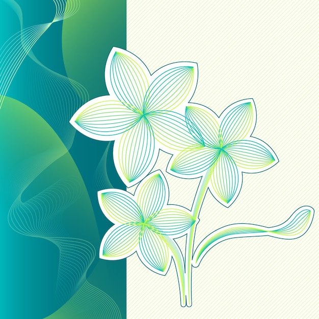 Plik wektorowy niebieskozielony kwiat kartkę z życzeniami