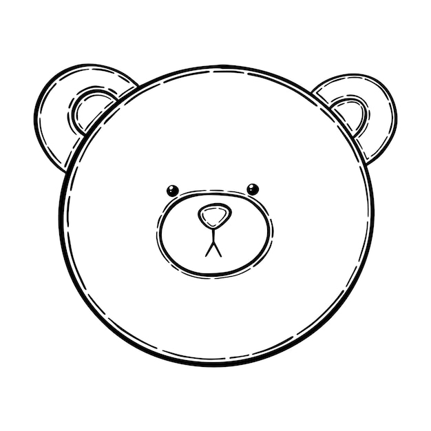 Niedźwiedź Kaganiec Miś Ssak Kreskówka Liniowy Doodle