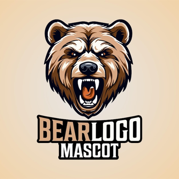Niedźwiedź Maskotka Projekt Logo Niedźwiedź Ilustracji Wektorowych