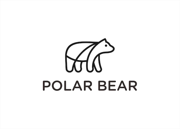 Niedźwiedź Polarny Logo Projekt Wektor Sylwetka Ilustracja