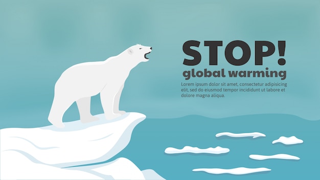 Plik wektorowy niedźwiedź polarny potrzebuje lodu morskiego, aby przetrwać