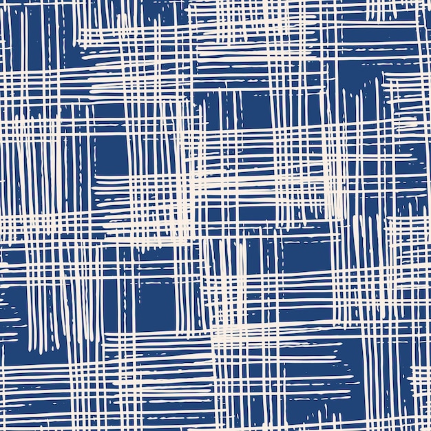 Plik wektorowy niekończący się wektor tekstury akwareli. indigo tie dye seamless pattern. naturalne płytki. japońskie tło bawełniane. batik bed vector texture. china hand dyeing white cotton background. hippie fabric with grid