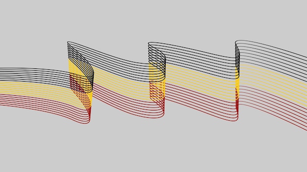 Niemiecka Flaga Przy Użyciu Linii Sztuki Rysowania Stylu Wektorowego