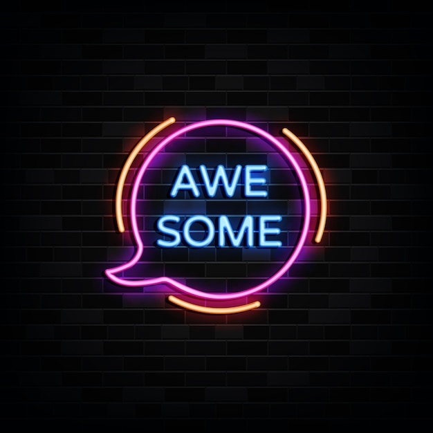 Niesamowita ilustracja neon znak