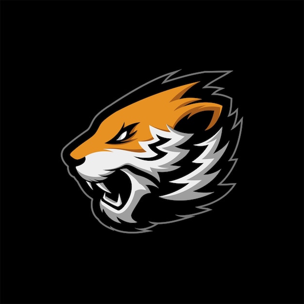 Niesamowite Angry Tiger Head Logo Maskotka Ilustracja Wektorowa