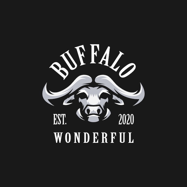 Plik wektorowy niesamowite logo buffalo z czarnym tłem