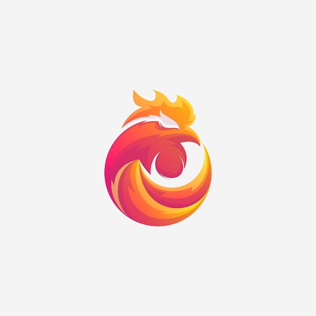 Niesamowite Ognistego Kurczaka Koło Premium Logo Wektor