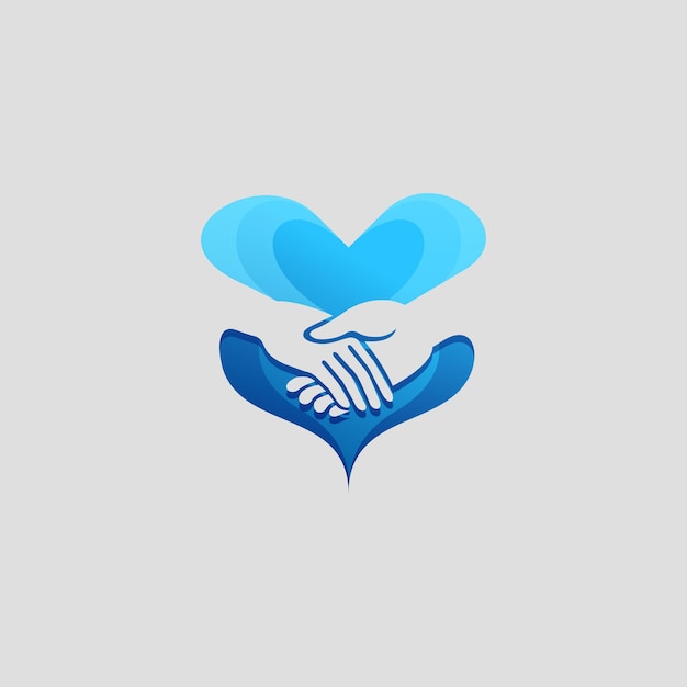 Niesamowite Ręce Miłość Premium Logo Wektor