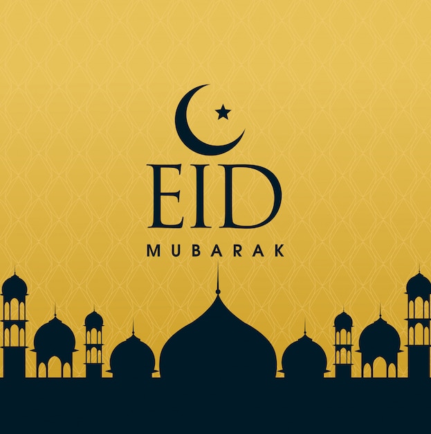 Plik wektorowy niesamowite tło eid mubarak z meczetu i księżyca