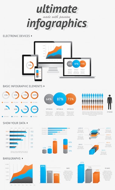 Plik wektorowy niesamowite zestawy narzędzi infograficznych