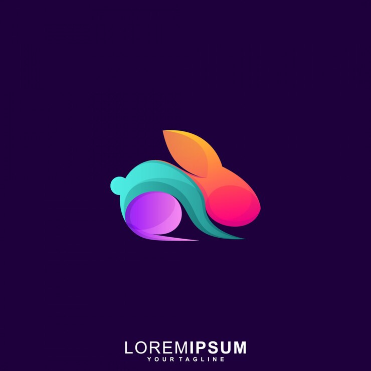 Wektor niesamowity królik premium wektor logo