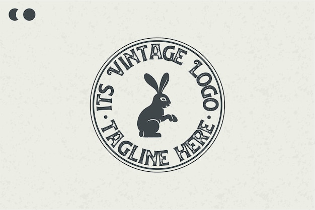 Plik wektorowy niesamowity projekt logo królika vintage styl klasyczny