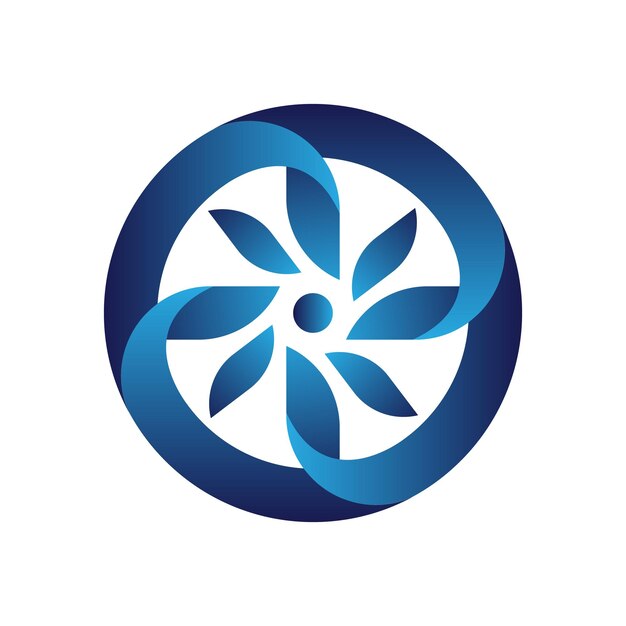 Niesamowity wektor logo liścia koła