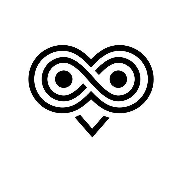nieskończoność sowa logo grafika liniowa