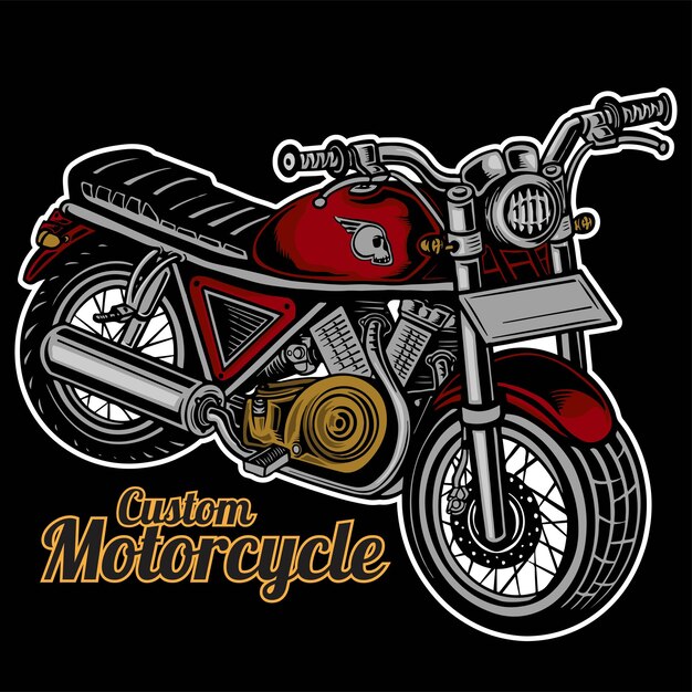 Niestandardowa Ilustracja Wektorowa Motocyklu