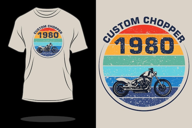 Niestandardowy projekt koszulki retro chopper