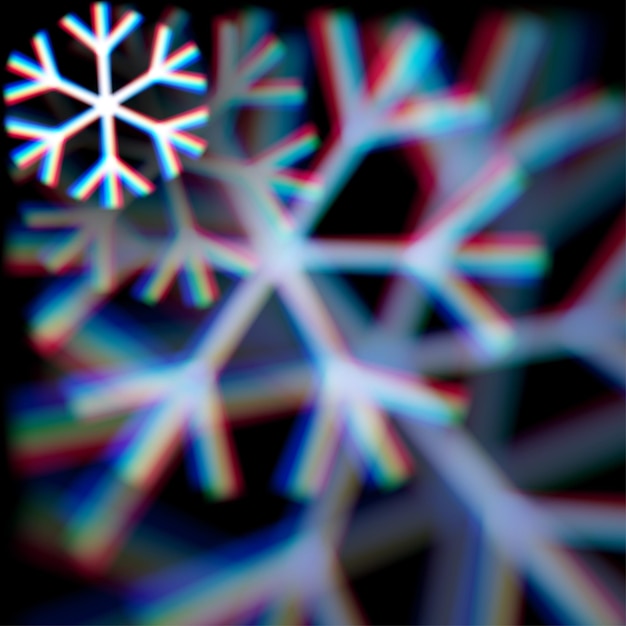 Plik wektorowy niewyraźny znak świątecznego płatka śniegu z aberracjami
