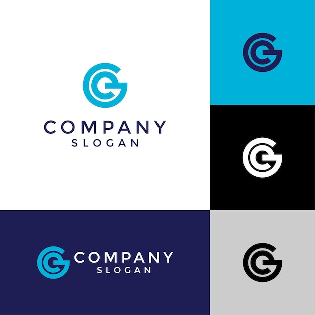 niezapomniana i nowoczesna litera inicjalna logo monogramu GE lub EG
