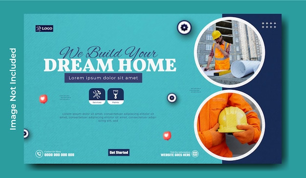 Niezawodne reklamy budowlane promocyjne Web Banner design