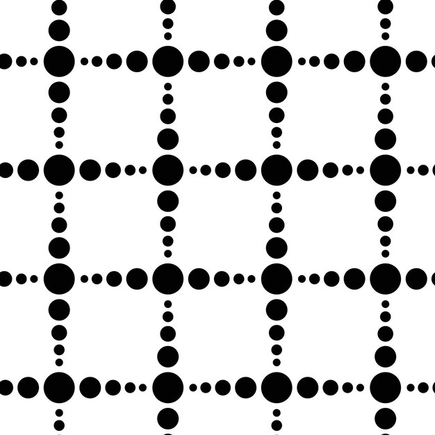 Plik wektorowy niezwykły czarno-biały wzór bezszwykowy z czcionkami kwadratowymi układem prostych okrągłych geometryczne tło z minimalistycznego ornamentu czarno-biały projekt wektor graficzny do druku tkaniny