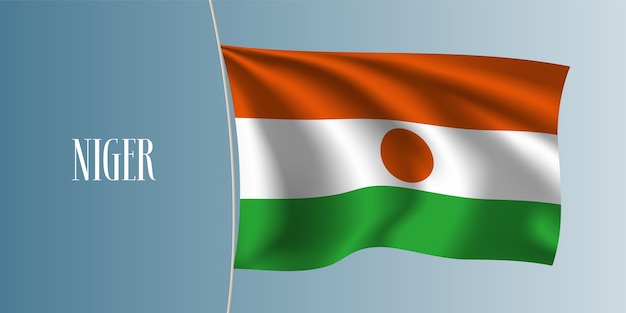 Niger Macha Flagą Ilustracja