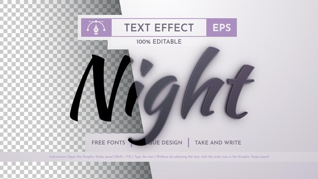 Night Editable Text Effect Font Style (styl Czcionki Z Efektem Tekstowym)